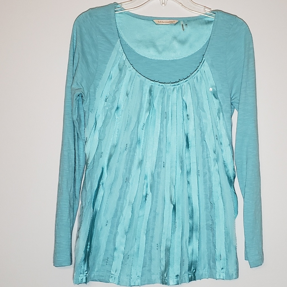 Soft Surroundings Pacific Waves Long Sleeve Top XS